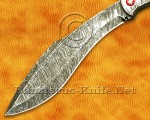 Handmade Full Integral Damascus Field-Utility Implement - Integral Bolster &amp; Mosaic Pins - CK1060