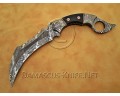 Custom Handmade Damascus Steel Outdoor Hawkbill Knife - Micarta Handle - CK720