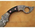 Custom Handmade Damascus Steel Outdoor Hawkbill Knife - Micarta Handle - CK720