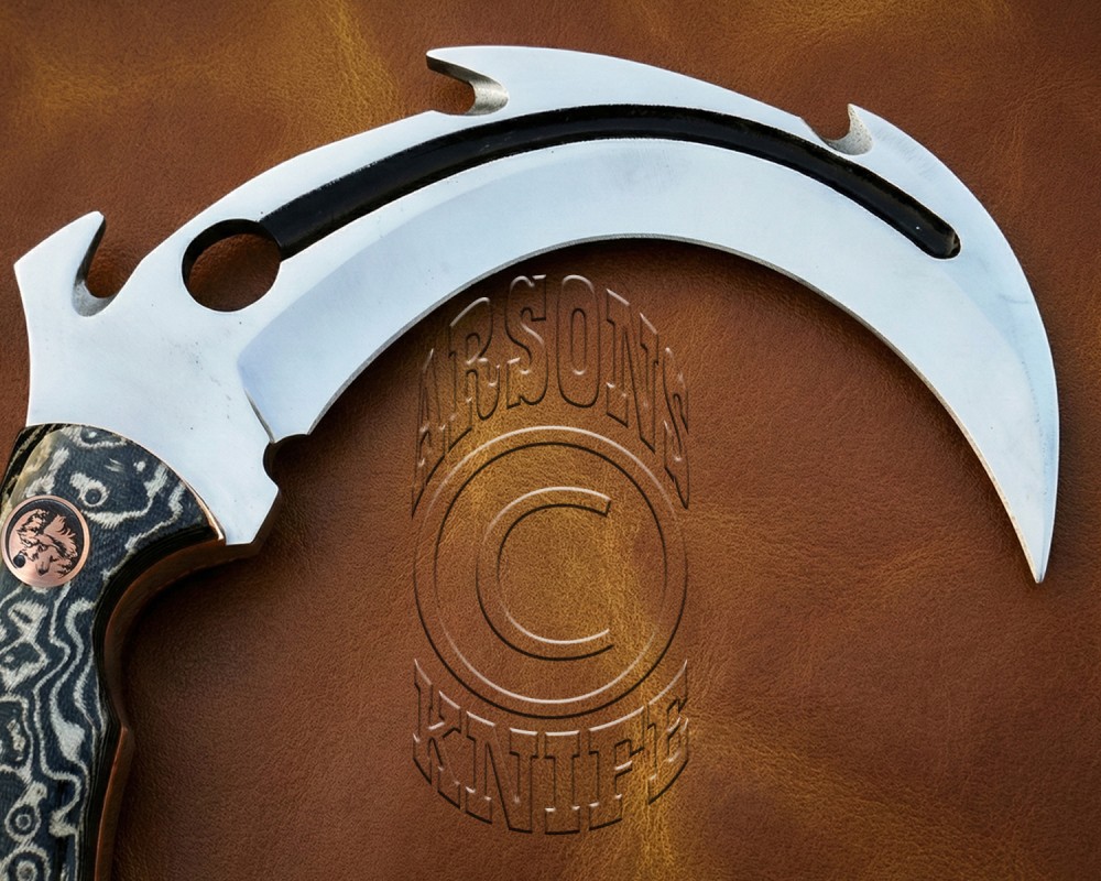 Custom Handmade D2 Steel Outdoor Hawkbill Knife - G10 Handle - CK724 Custom Handmade D2 Steel Outdoor Hawkbill Knife - G10 Handle - CK724