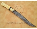 Custom Handmade Damascus Steel Outdoor Camp Knife - Bone Handle - CK883