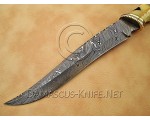 Handmade Damascus Steel Outdoor Field-Utility Implement - Carved Bone - CK883 Handmade Damascus Steel Outdoor Field-Utility Implement - Carved Bone - CK883