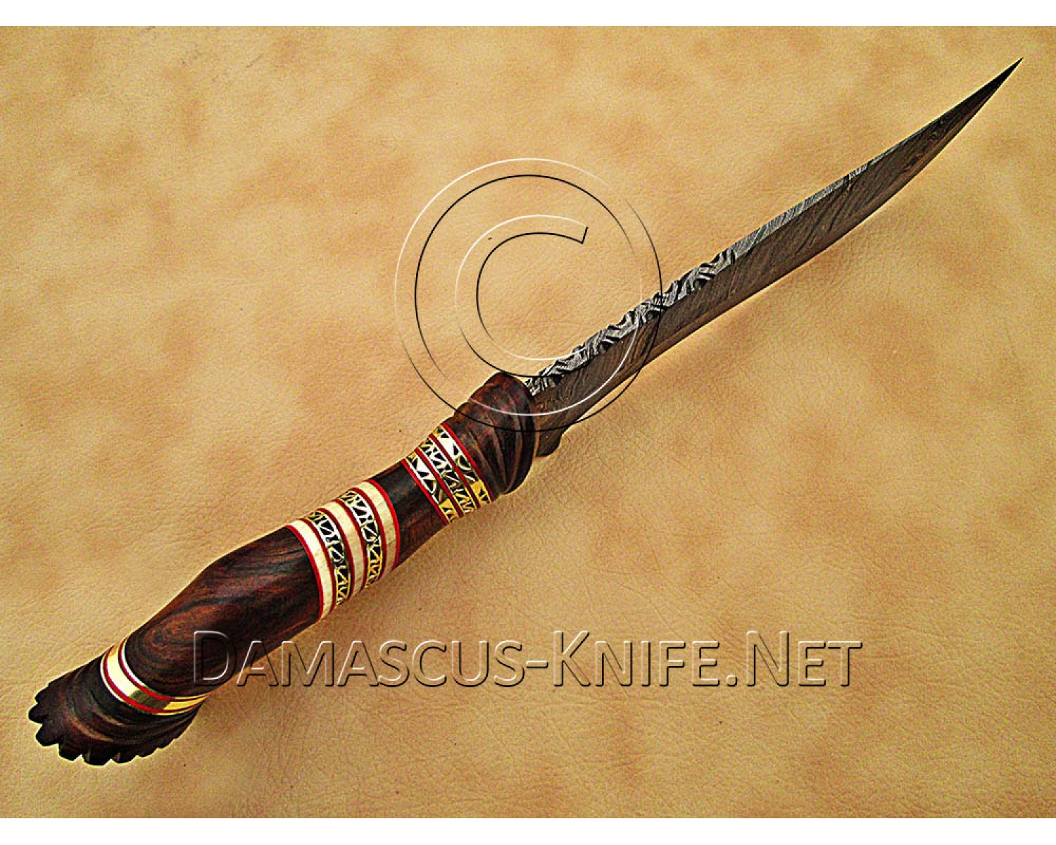 Custom Handmade Damascus Steel Outdoor Bowie Knife - Rosewood Handle - CK884 Custom Handmade Damascus Steel Outdoor Bowie Knife - Rosewood Handle - CK884
