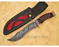 Handmade Damascus Steel Outdoor Implement - Horn & Brass File-work - CK887