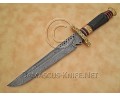 Handmade Damascus Steel Extra-Large Outdoor Implement - Horn & Brass File-work - CK888