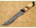 Handmade Damascus Steel Outdoor Implement - Bone & Horn - CK892 Handmade Damascus Steel Outdoor Implement - Bone & Horn - CK892