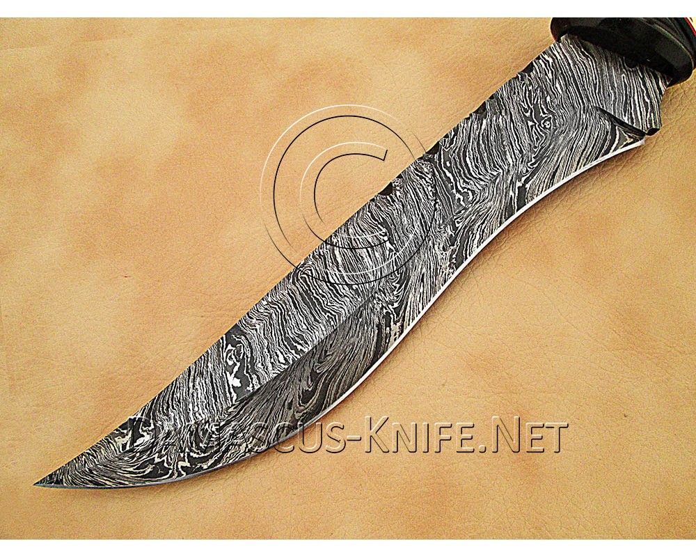 Custom Handmade Damascus Steel Outdoor Bowie Knife - Bone Handle - CK892