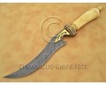 Custom Handmade Damascus Steel Outdoor Bowie Knife - Bone Handle - CK899 Custom Handmade Damascus Steel Outdoor Bowie Knife - Bone Handle - CK899