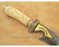 Custom Handmade Damascus Steel Outdoor Bowie Knife - Bone Handle - CK899 Custom Handmade Damascus Steel Outdoor Bowie Knife - Bone Handle - CK899