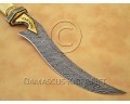 Custom Handmade Damascus Steel Outdoor Bowie Knife - Bone Handle - CK899 Custom Handmade Damascus Steel Outdoor Bowie Knife - Bone Handle - CK899