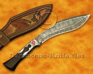 Custom Handmade Damascus Steel Outdoor Kukri Knife - Ironwood Handle - CK901