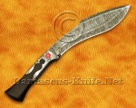 Handmade Full Integral Damascus Field-Utility Implement - Integral Bolster &amp; Mosaic Pins - CK901