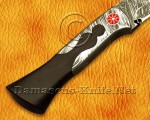 Handmade Full Integral Damascus Field-Utility Implement - Integral Bolster &amp; Mosaic Pins - CK901