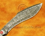 Handmade Full Integral Damascus Field-Utility Implement - Integral Bolster &amp; Mosaic Pins - CK901