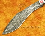 Handmade Full Integral Damascus Field-Utility Implement - Integral Bolster &amp; Mosaic Pins - CK901
