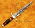 18" Handmade Damascus Wavy Field-Utility Implement - Stag & Engraved Brass - CK913