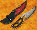 Handmade Sanmai Damascus Cobra Field-Utility Implement - Black G10 & Skull Mosaic - CK915