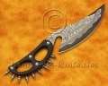 Handmade Sanmai Damascus Cobra Field-Utility Implement - Black G10 & Skull Mosaic - CK915
