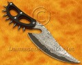 Handmade Sanmai Damascus Cobra Field-Utility Implement - Black G10 & Skull Mosaic - CK915