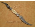 Custom Handmade Damascus Steel Dual Blade Haledi Knife - Bone Handle - CK952 Custom Handmade Damascus Steel Dual Blade Haledi Knife - Bone Handle - CK952