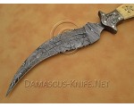 Custom Handmade Damascus Steel Dual Blade Haledi Knife - Bone Handle - CK952 Custom Handmade Damascus Steel Dual Blade Haledi Knife - Bone Handle - CK952