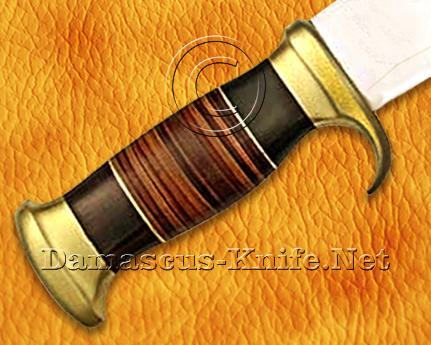 Handmade VG-10 Steel Extra-Large Curved Field-Utility Implement - Brass Guard & Pommel - CK969