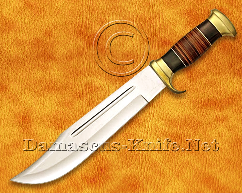 Custom Handmade VG-10 Steel Bowie Outback Knife - Micarta & Leather - CK969
