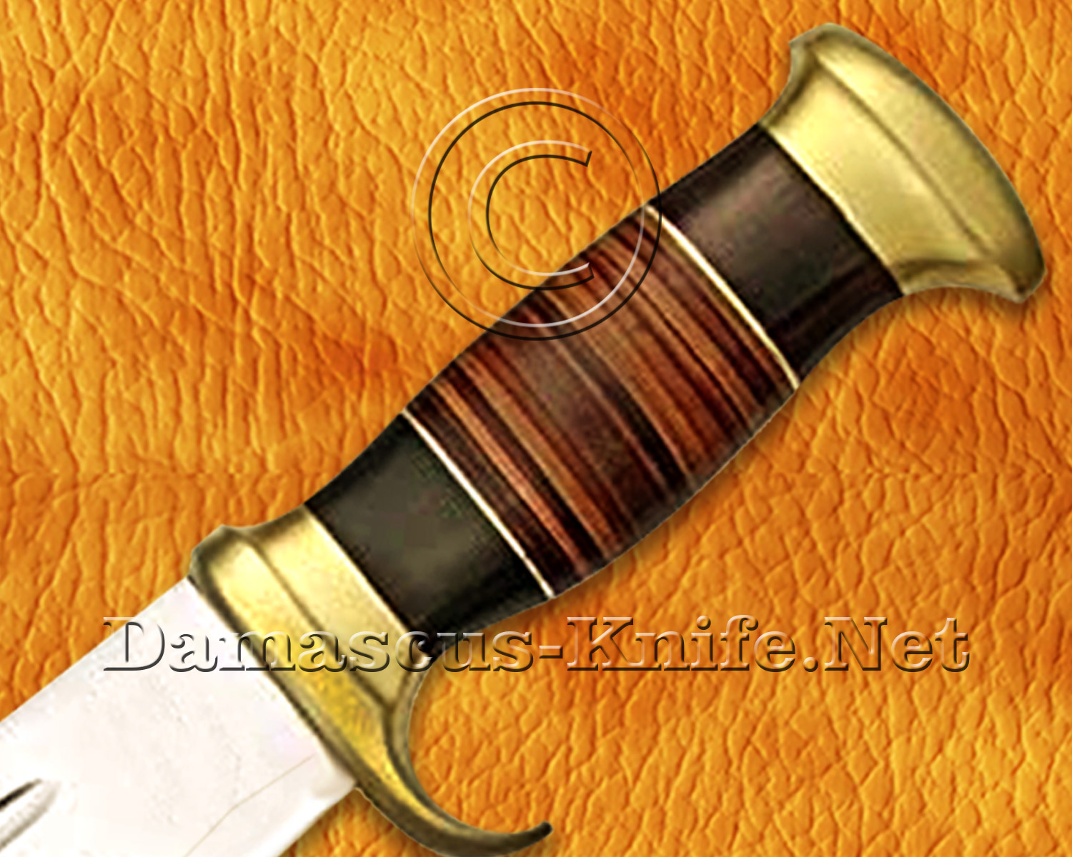 Handmade VG-10 Steel Extra-Large Curved Field-Utility Implement - Brass Guard & Pommel - CK969