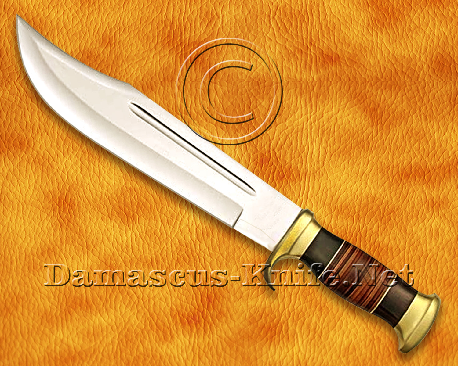 Handmade VG-10 Steel Extra-Large Curved Field-Utility Implement - Brass Guard & Pommel - CK969