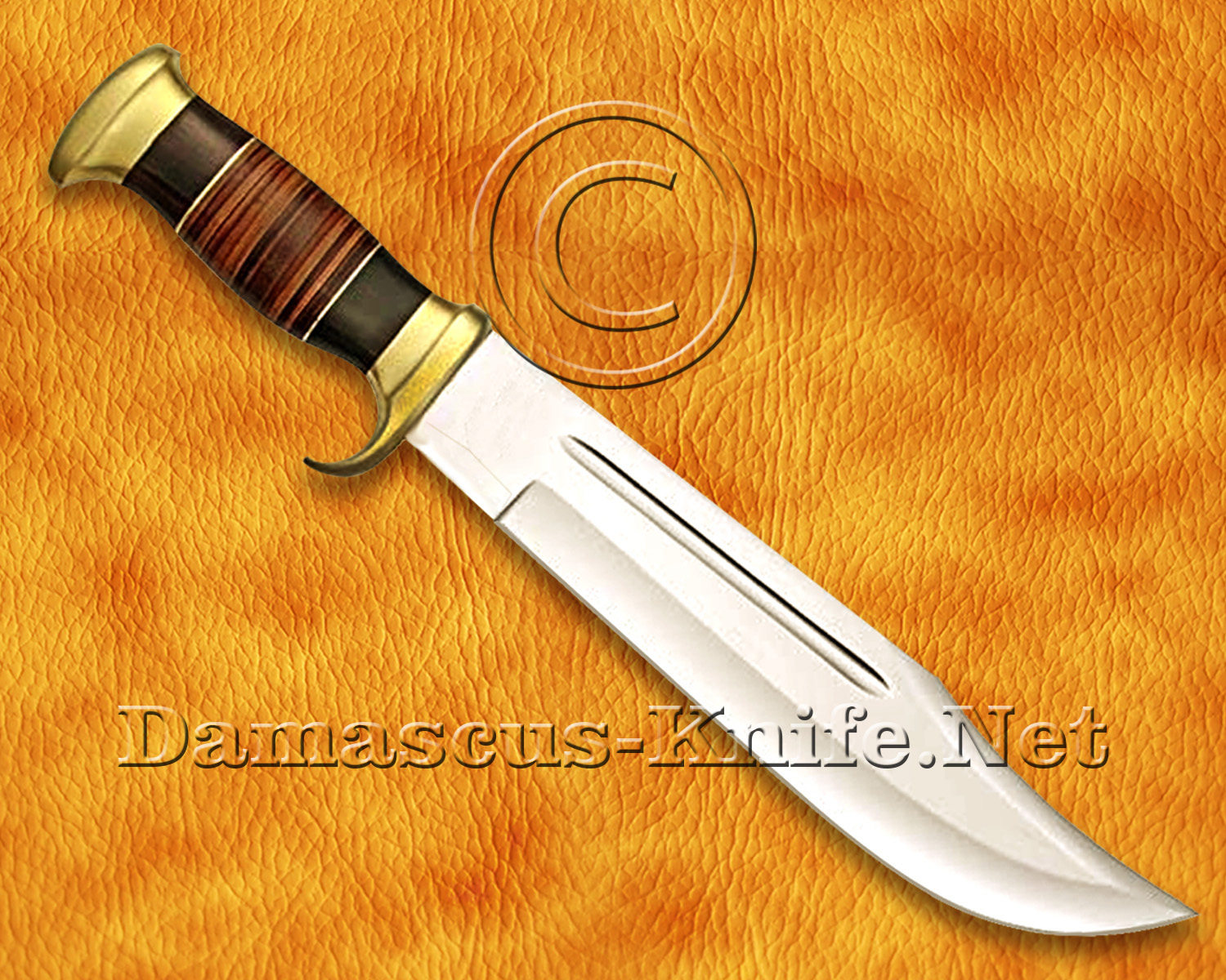 Handmade VG-10 Steel Extra-Large Curved Field-Utility Implement - Brass Guard & Pommel - CK969