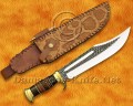 Custom Handmade VG-10 Steel Bowie Outback Knife - Micarta & Leather - CK970