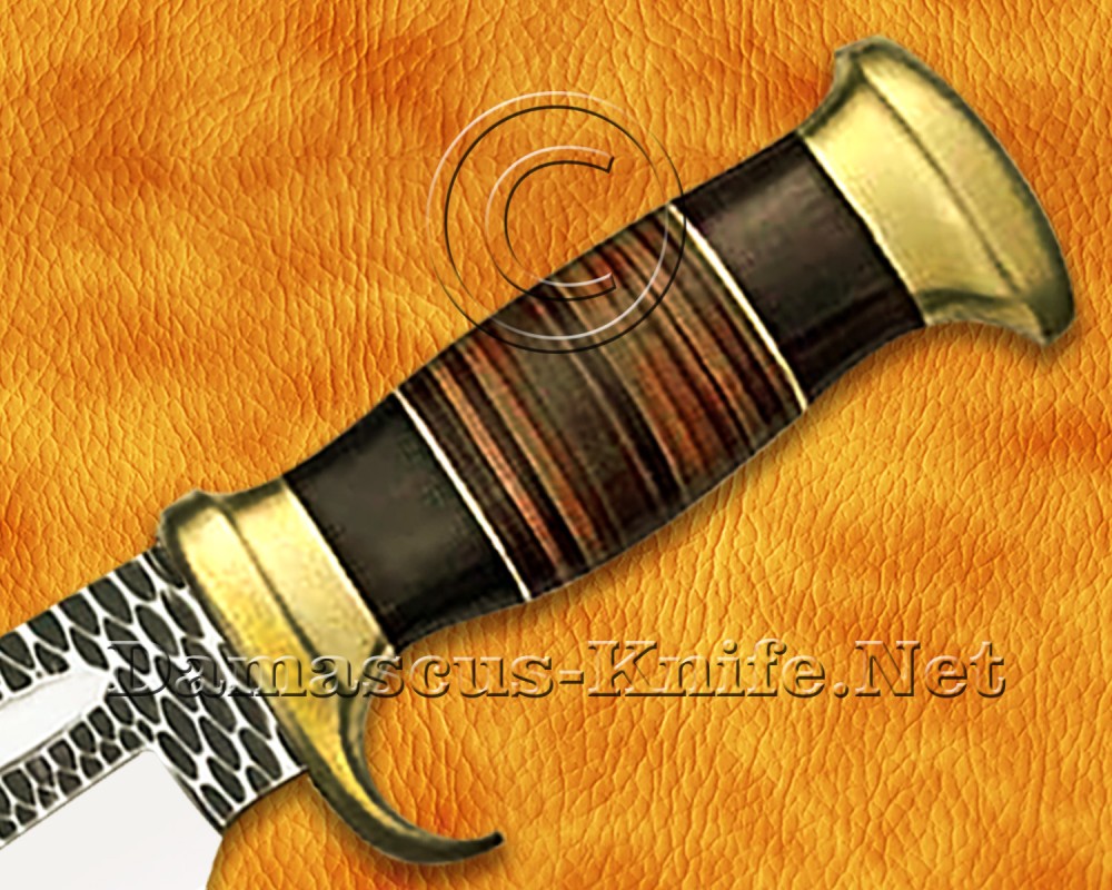 Custom Handmade VG-10 Steel Bowie Outback Knife - Micarta & Leather - CK970