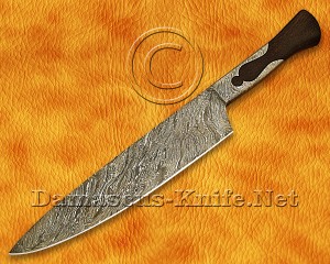 Personalized Damascus Steel Full Integral Handmade Kitchen Knife Ironwood Handle Personalized Damascus Steel Full Integral Handmade Kitchen Knife Ironwood Handle