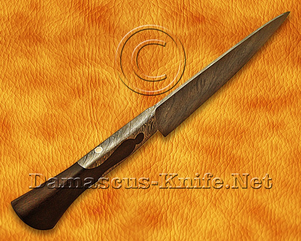 Personalized Damascus Steel Full Integral Kitchen Knife with Ironwood Handle Personalized Damascus Steel Full Integral Kitchen Knife with Ironwood Handle