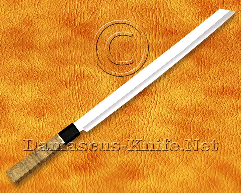 Personalized Stainless Steel Chef Knife Handmade Kitchen Prosciutto Knife Mahogany Wood Handle - DCK677