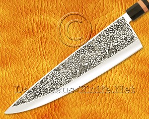 Personalized Engraving Stainless Steel Chef Knife Handmade Kitchen Gyuto Knife Ebony Wood 3 Copper Ring Handle Personalized Engraving Stainless Steel Chef Knife Handmade Kitchen Gyuto Knife Ebony Wood 3 Copper Ring Handle
