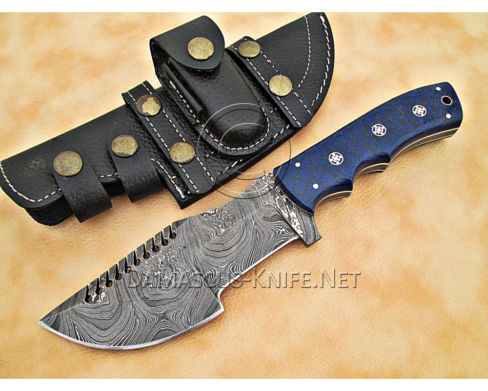 Personalized Handmade Damascus Steel Arts and Crafts Hunting and Survival Tracker Knife G10 Micarta Handle - DTK1002 Personalized Handmade Damascus Steel Arts and Crafts Hunting and Survival Tracker Knife G10 Micarta Handle - DTK1002