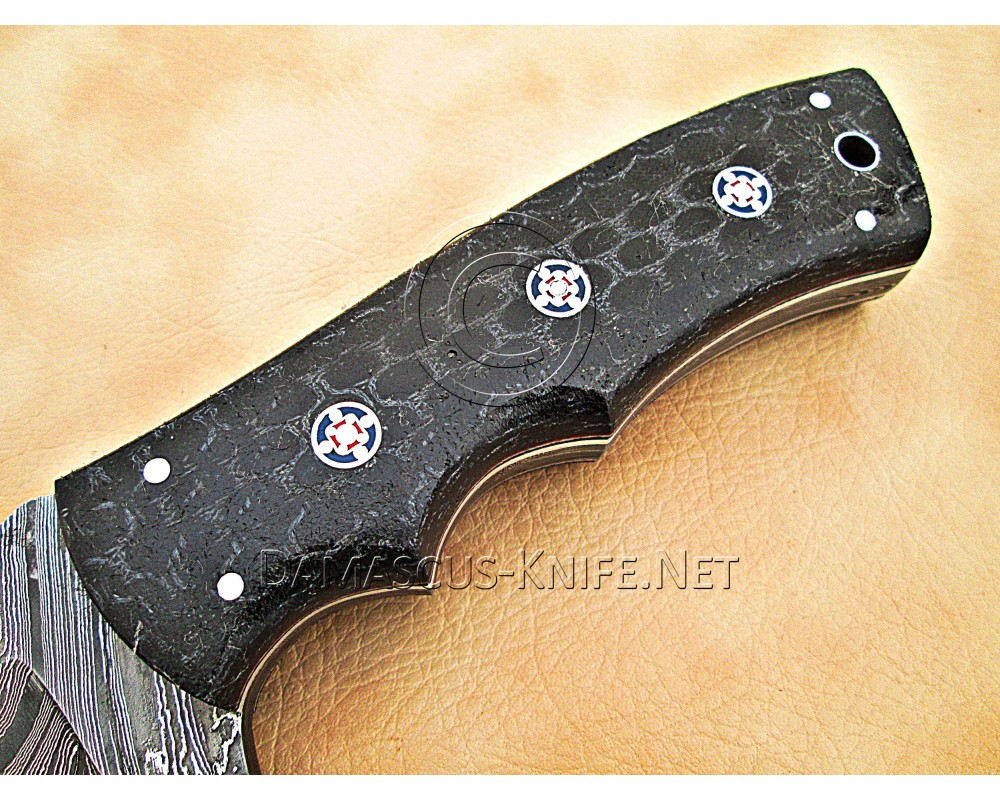 Personalized Handmade Damascus Steel Arts and Crafts Hunting and Survival Tracker Knife G10 Micarta Handle - DTK1004