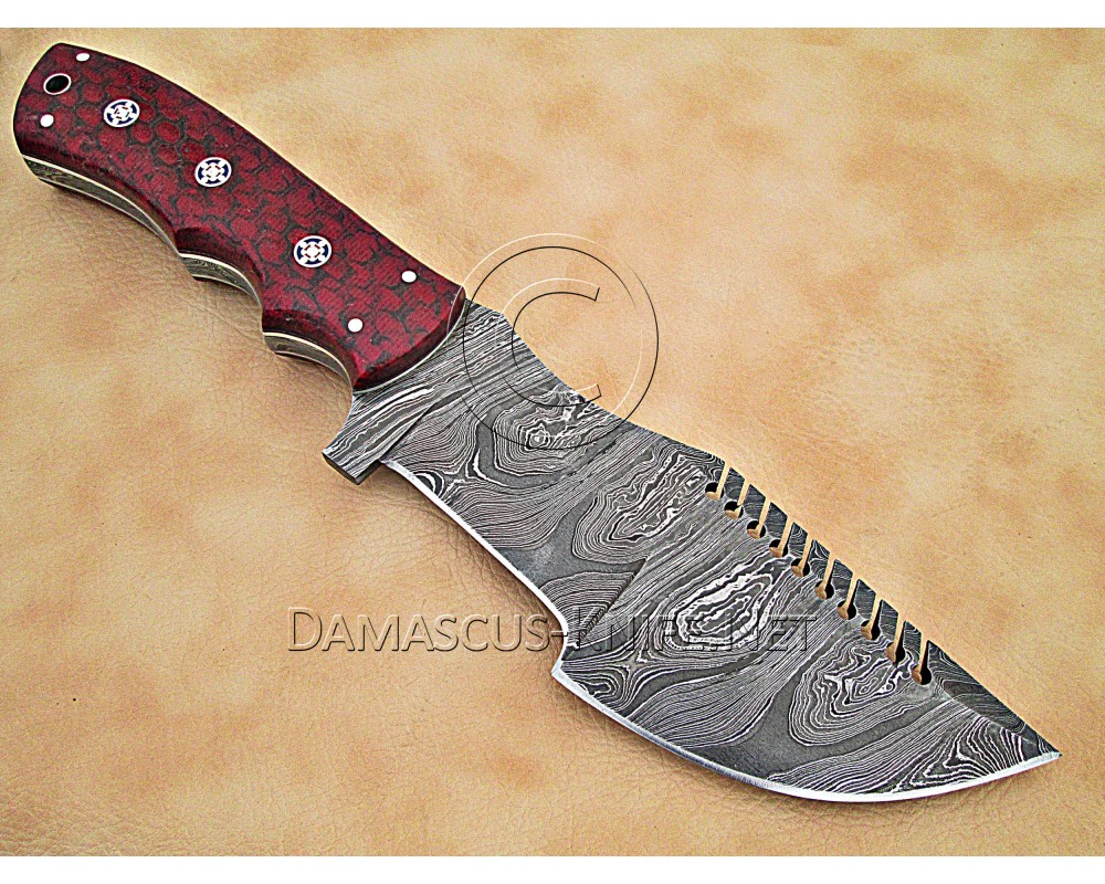Personalized Handmade Damascus Steel Arts and Crafts Hunting and Survival Tracker Knife G10 Micarta Handle - DTK1005 Personalized Handmade Damascus Steel Arts and Crafts Hunting and Survival Tracker Knife G10 Micarta Handle - DTK1005
