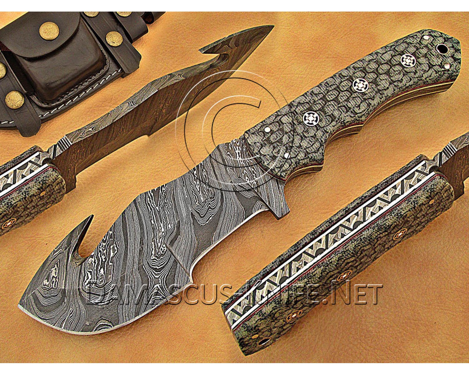 Lot of 7 Personalized Handmade Damascus Steel Gut Hook Arts and Crafts Hunting and Survival Tracker Knife Lot of 7 Personalized Handmade Damascus Steel Gut Hook Arts and Crafts Hunting and Survival Tracker Knife