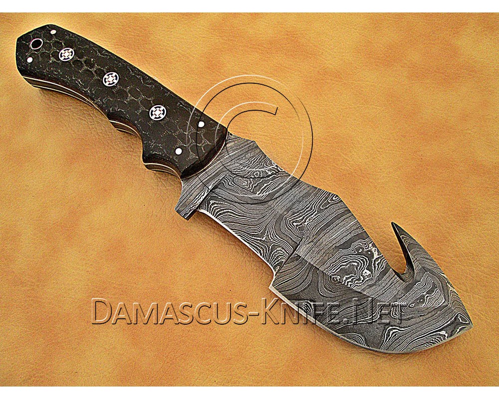 Personalized Handmade Damascus Steel Gut Hook Arts and Crafts Hunting and Survival Tracker Knife G10 Micarta Handle - DTK1014 Personalized Handmade Damascus Steel Gut Hook Arts and Crafts Hunting and Survival Tracker Knife G10 Micarta Handle - DTK1014