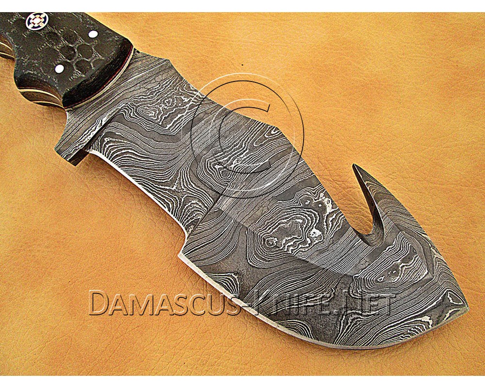 Personalized Handmade Damascus Steel Gut Hook Arts and Crafts Hunting and Survival Tracker Knife G10 Micarta Handle - DTK1014 Personalized Handmade Damascus Steel Gut Hook Arts and Crafts Hunting and Survival Tracker Knife G10 Micarta Handle - DTK1014