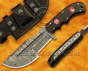 Custom Handmade Damascus Steel Tracker Knife - G10 Micarta Handle - DTK1052