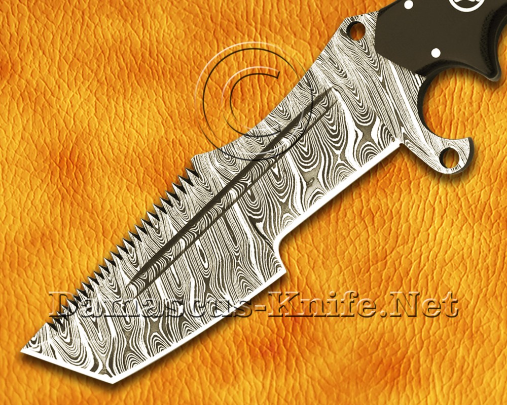 Personalized Handmade Damascus Steel Hunting and Survival Craft Tanto Tracker Knife G10 Micarta Handle - DTK917