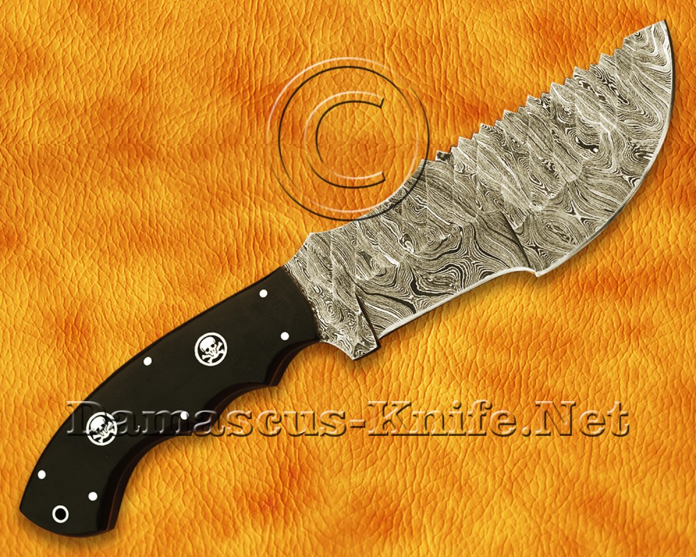Premium Handcrafted Damascus Steel Tracker Knife Set with G10 Micarta Handle
