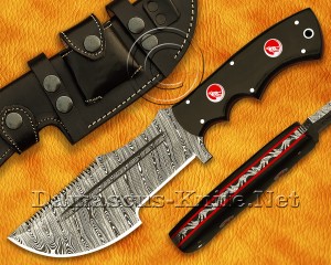 Custom Handmade Damascus Steel Tracker Knife - G10 Micarta Handle - DTK926