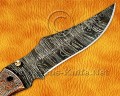 Hand Engraved Damascus Folding Artisan Tool - Copper Handle - FK750 Hand Engraved Damascus Folding Artisan Tool - Copper Handle - FK750