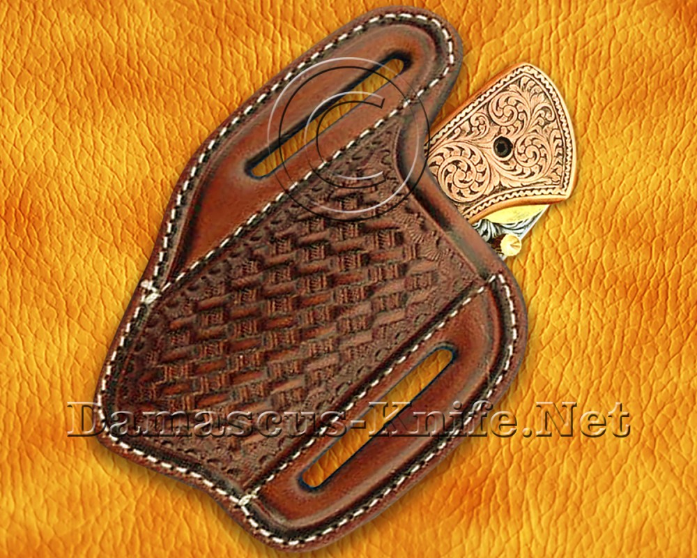 Personalized Engraved 12C27 Folding Knife - Copper Handle - FK752