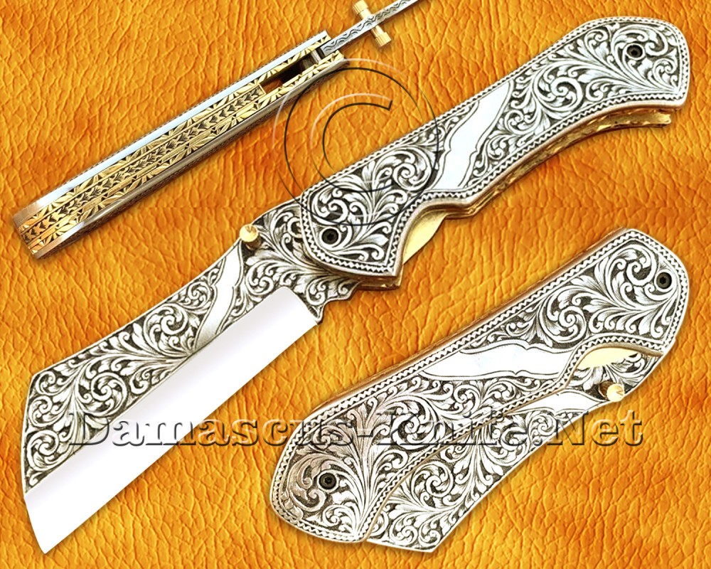 Personalized Engraved 12C27 Folding Knife - 420B Steel Handle - FK754 Personalized Engraved 12C27 Folding Knife - 420B Steel Handle - FK754