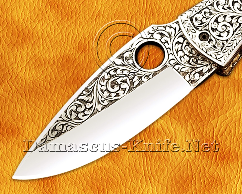 Personalized Hand Engraved Stainless Steel Arts and Crafts Pocket Folding Knife Steel Handle - DFK756 Personalized Hand Engraved Stainless Steel Arts and Crafts Pocket Folding Knife Steel Handle - DFK756